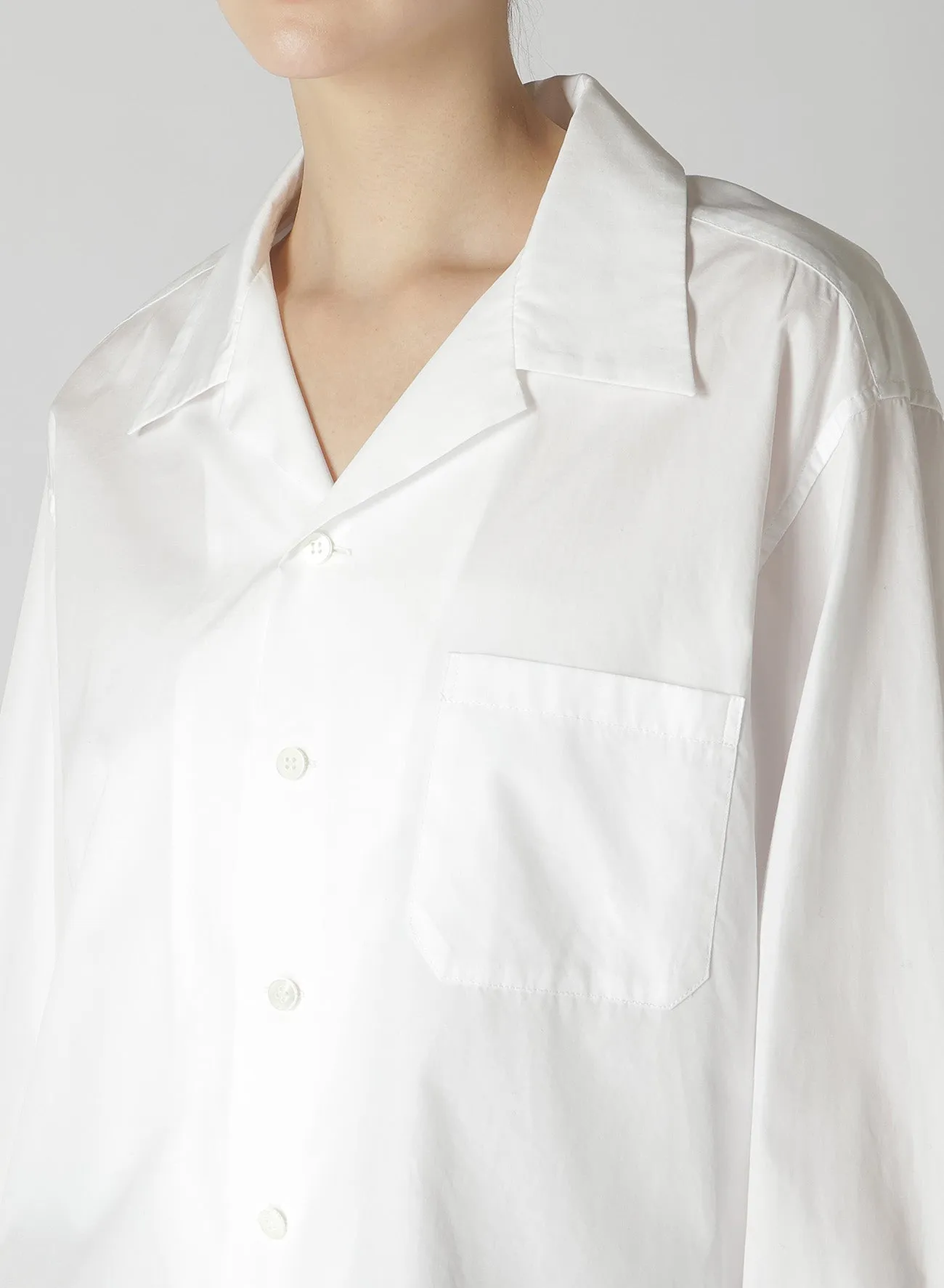 100/2 BROAD COTTON OPEN COLLAR SHIRT