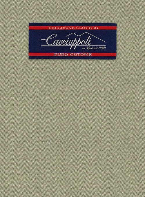 Caccioppoli Herringbone Solar Green Cotton Jacket
