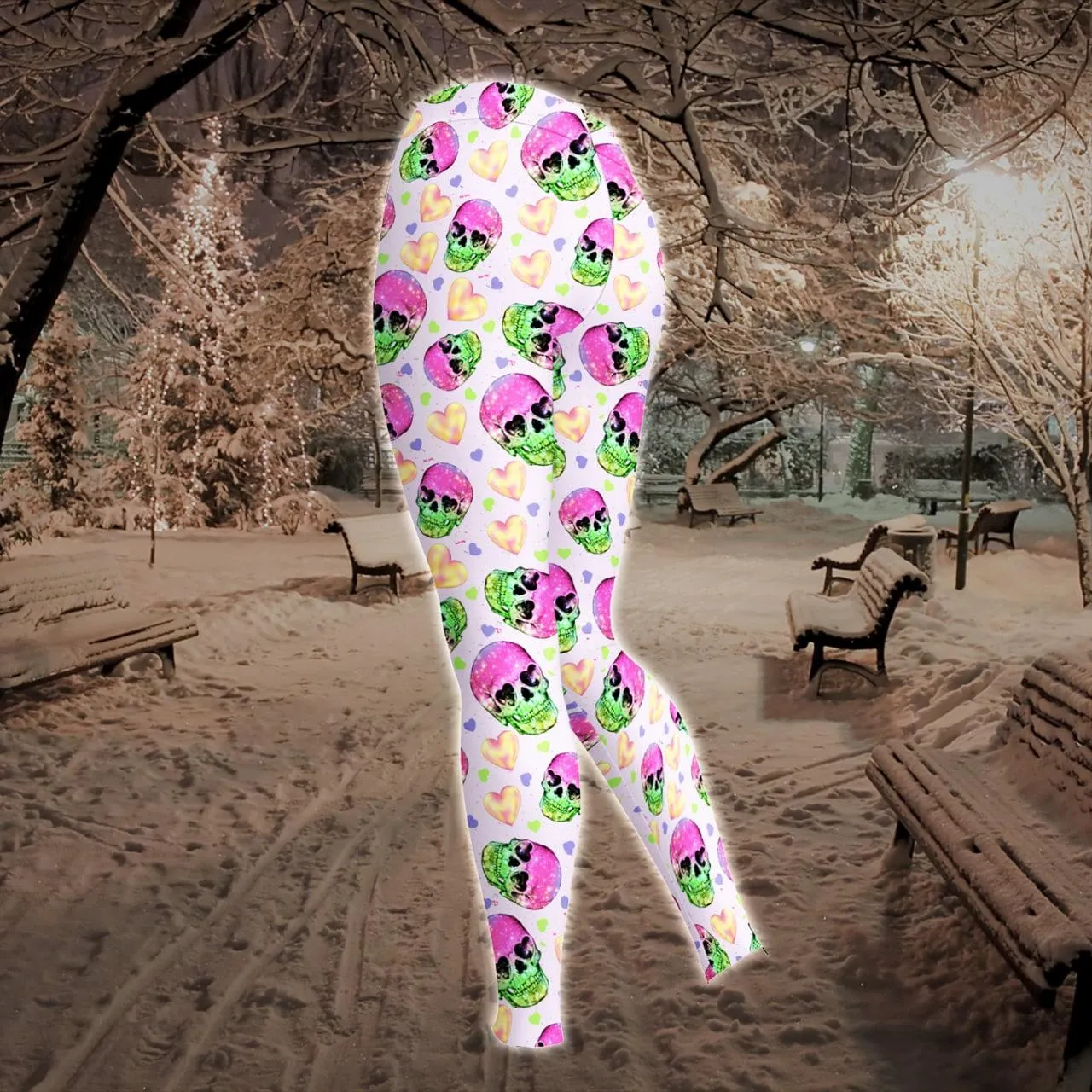 Cute Pink Pastel Skull Combo Hoodie and Leggings