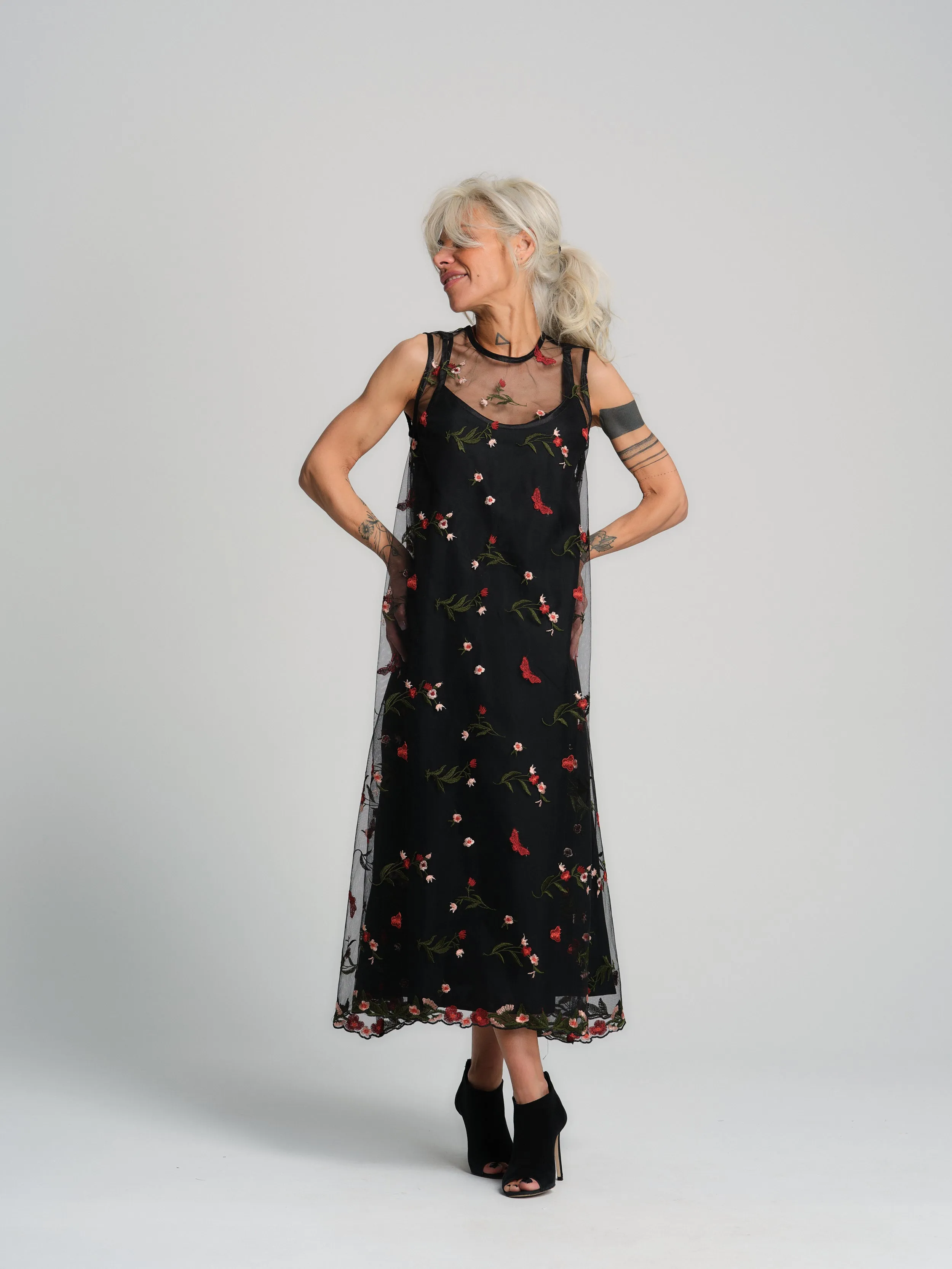 Embroidered Floral Dress