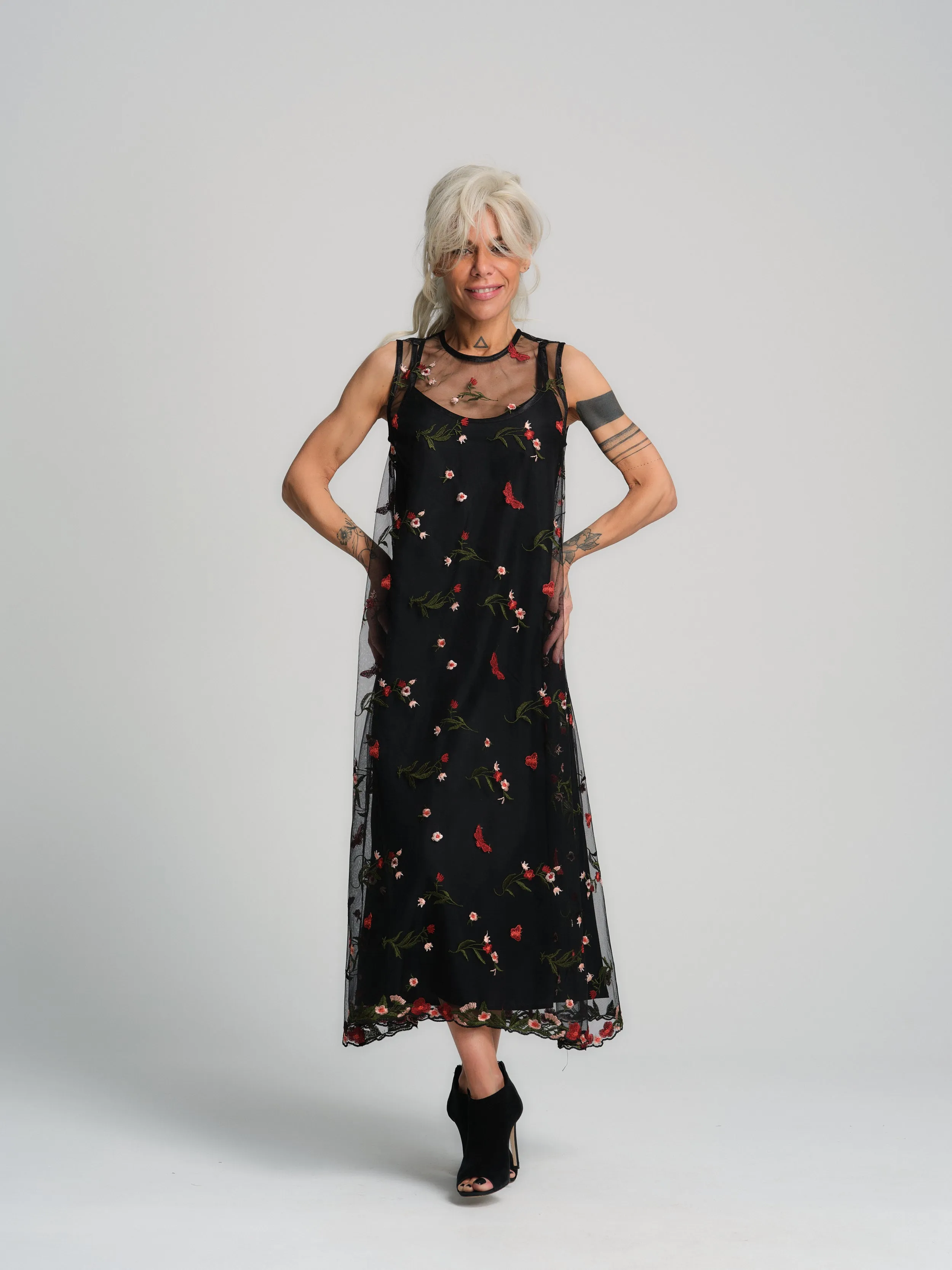 Embroidered Floral Dress