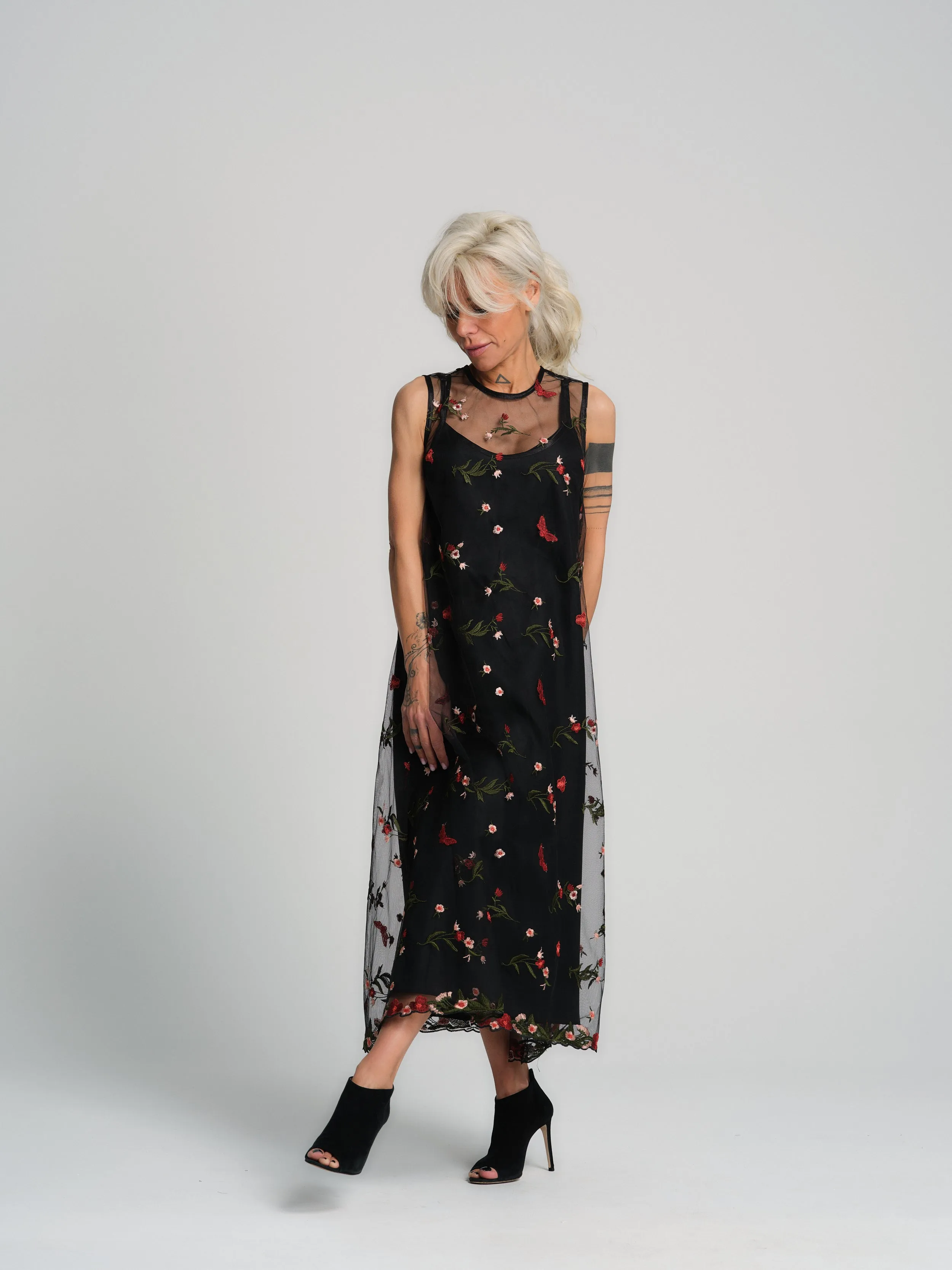 Embroidered Floral Dress