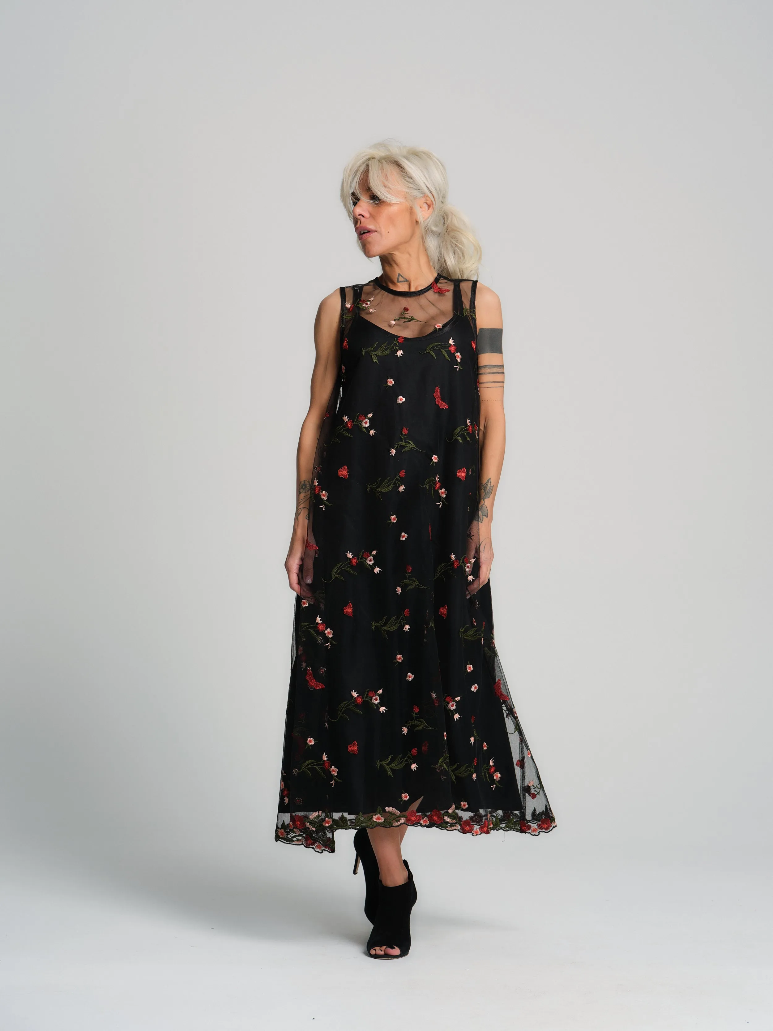 Embroidered Floral Dress