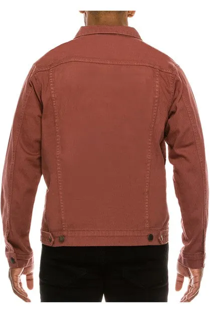 Essential Colored Denim Jacket - Brick