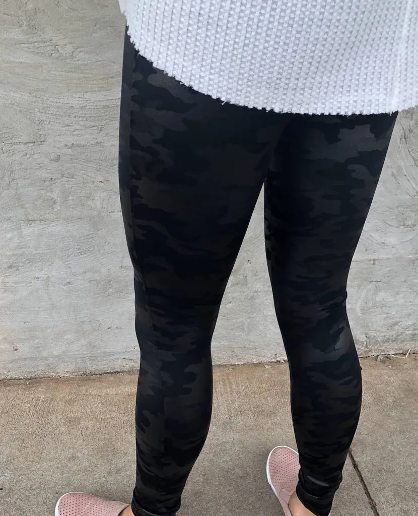 Faux Leather Camo Legging