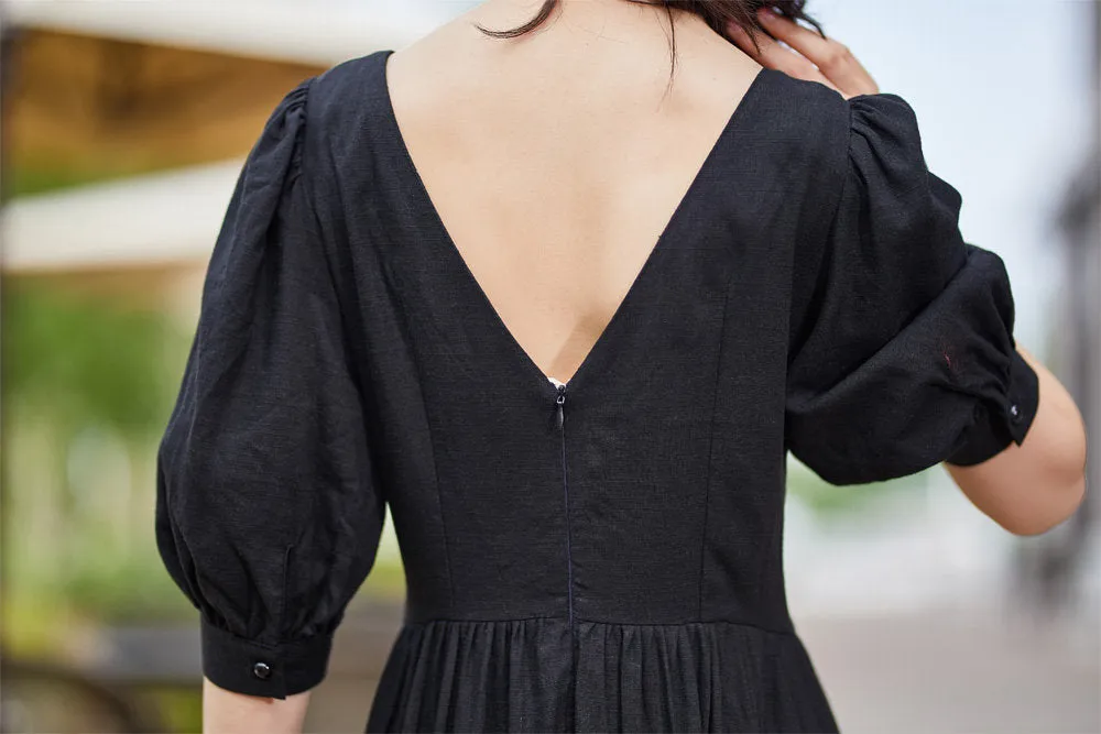 feminine little black dress for summer 2183