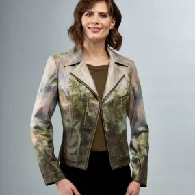 INSIGHT - Leather Moto Jacket - Liquid Amazon Leather