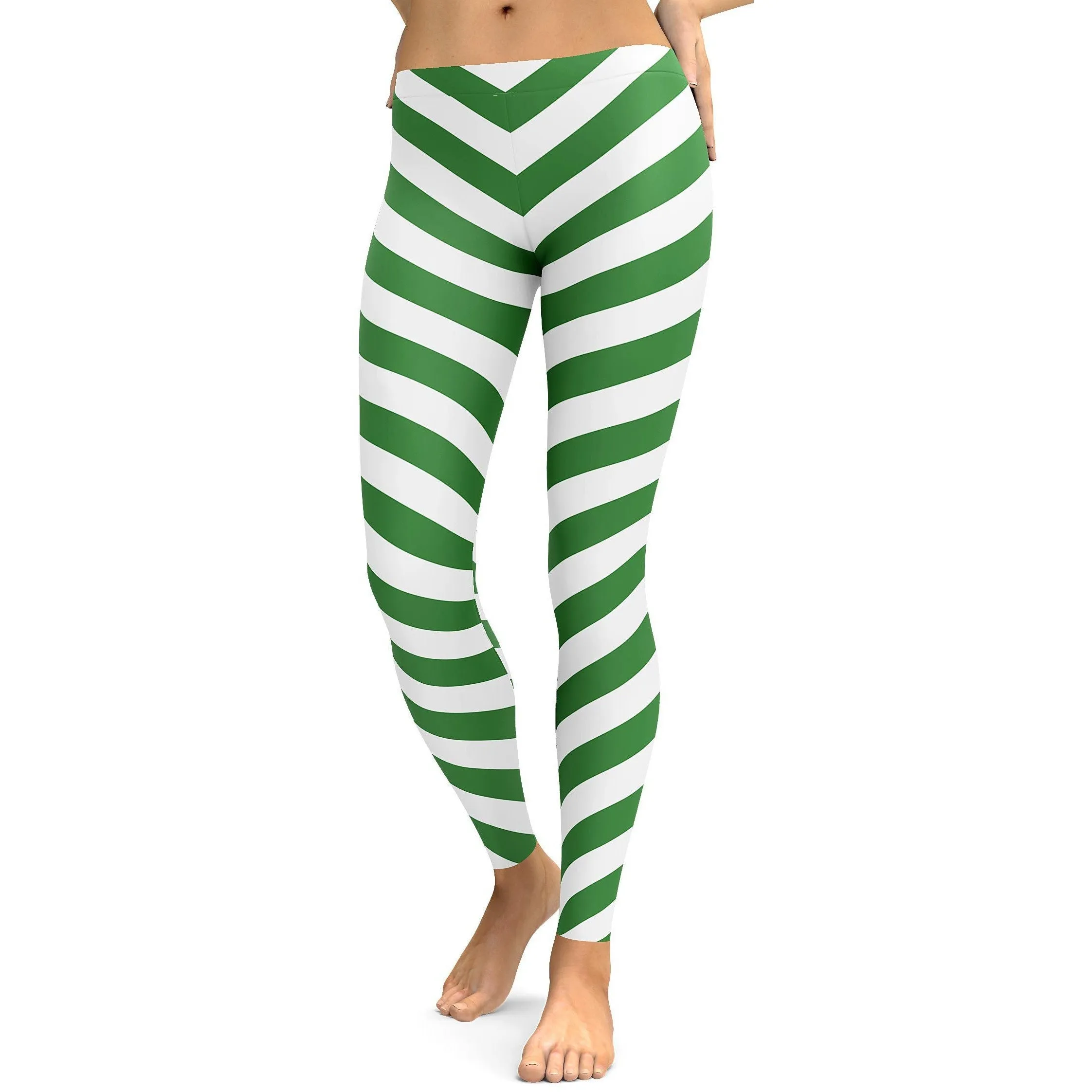 Irish Green Striped Leggings