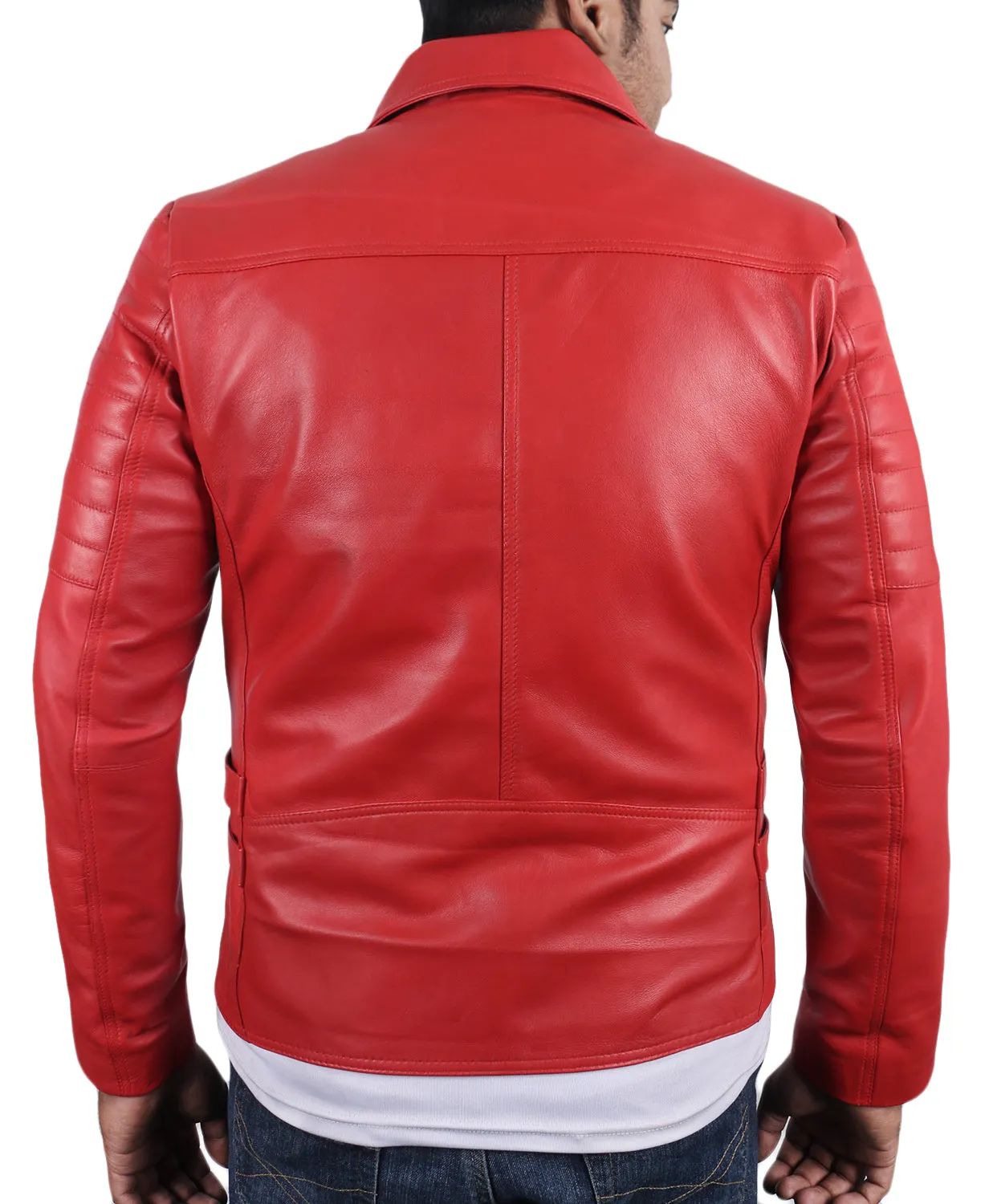 Leather Jackets Hub Mens Genuine Lambskin Leather Jacket (Black, Rocker Jacket) - 1501142