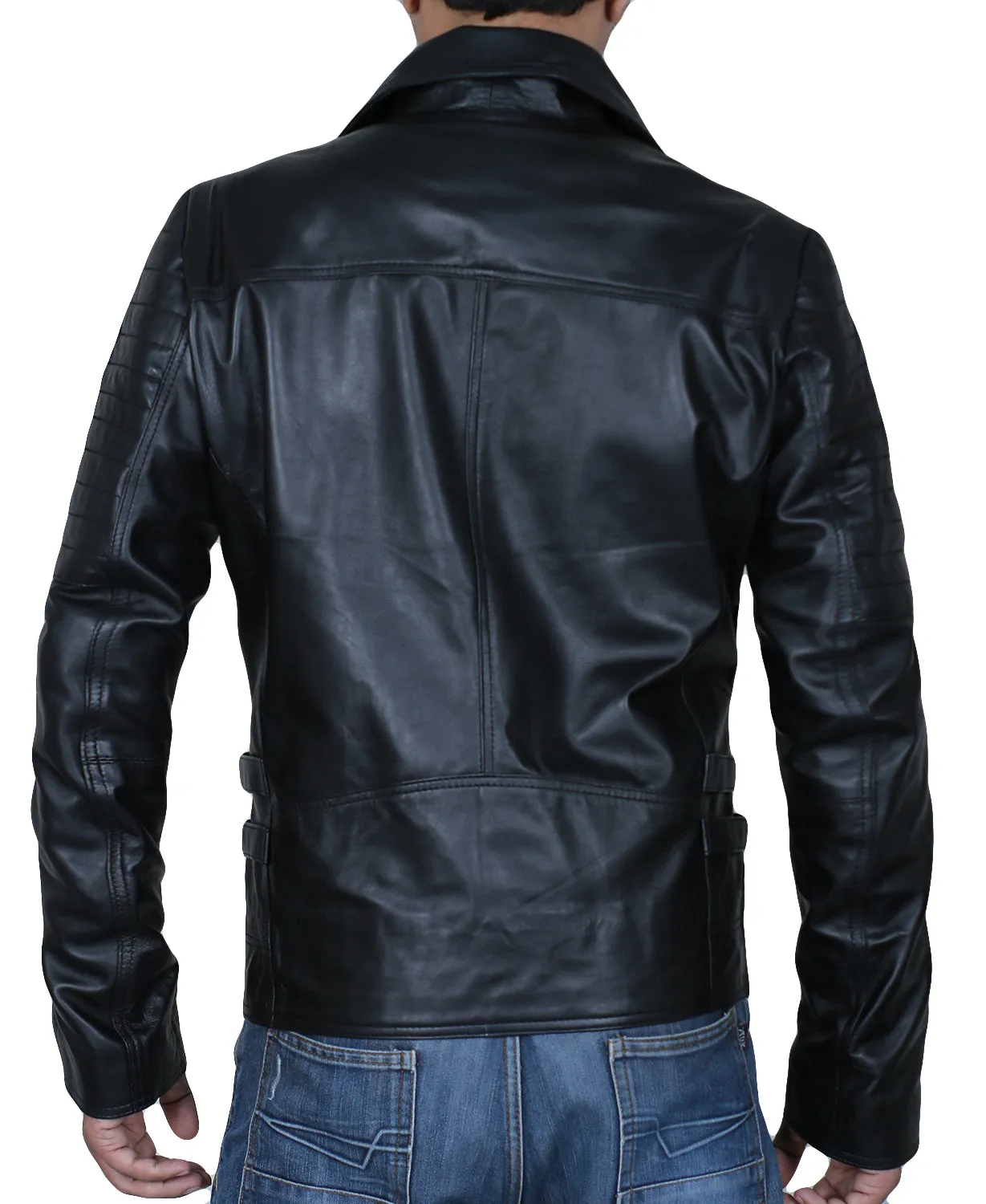 Leather Jackets Hub Mens Genuine Lambskin Leather Jacket (Black, Rocker Jacket) - 1501142