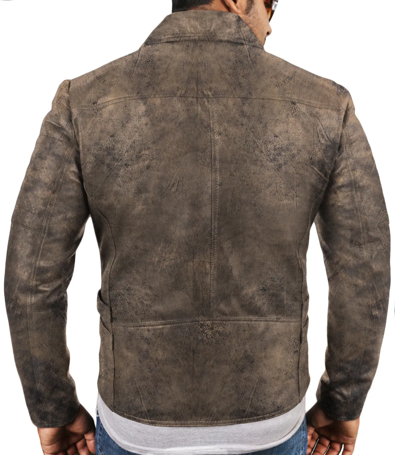 Leather Jackets Hub Mens Genuine Lambskin Leather Jacket (Black, Rocker Jacket) - 1501142