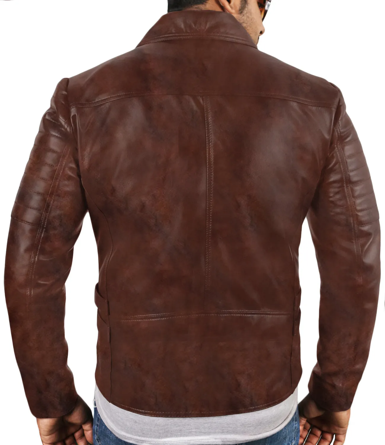Leather Jackets Hub Mens Genuine Lambskin Leather Jacket (Black, Rocker Jacket) - 1501142