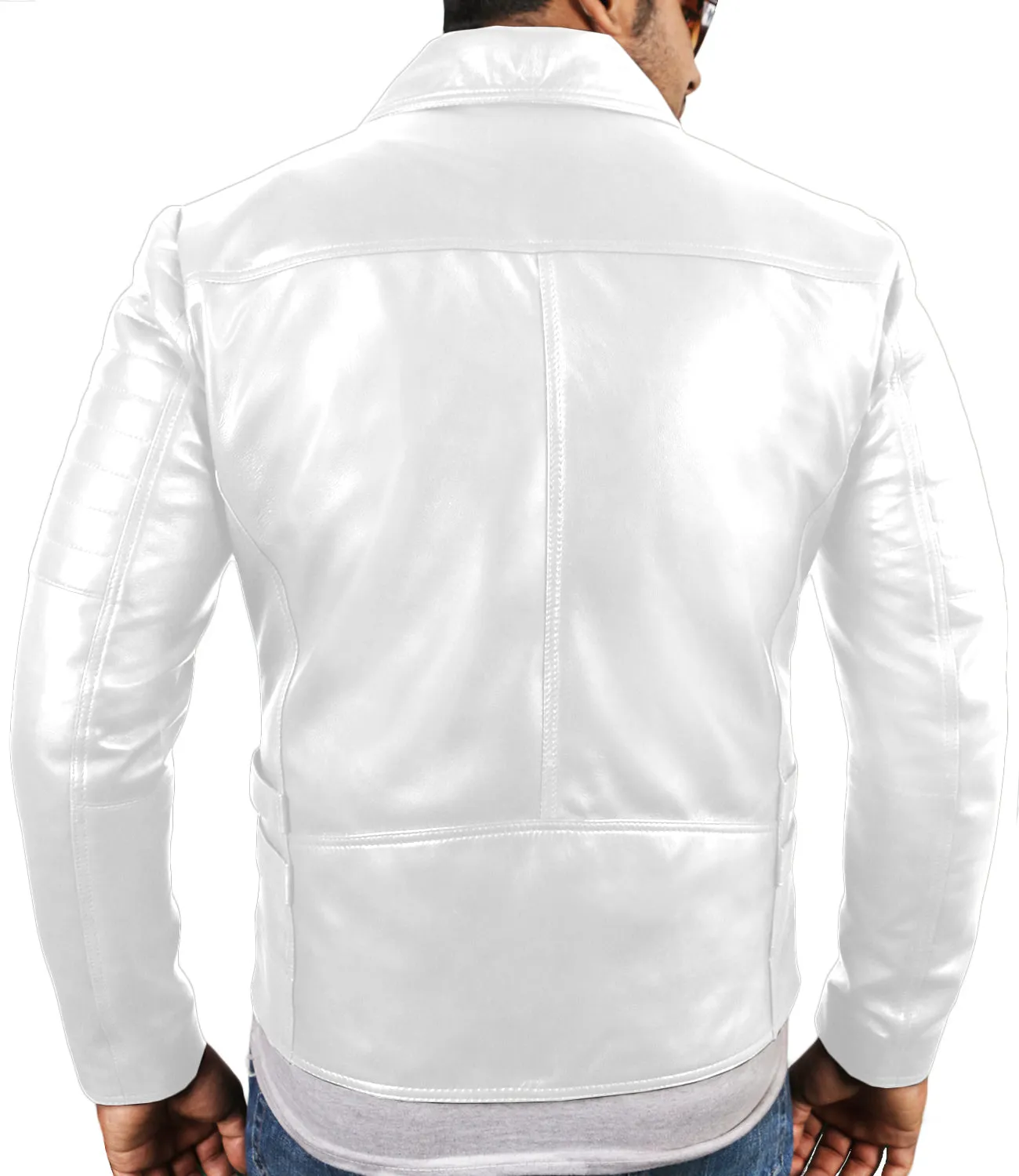 Leather Jackets Hub Mens Genuine Lambskin Leather Jacket (Black, Rocker Jacket) - 1501142
