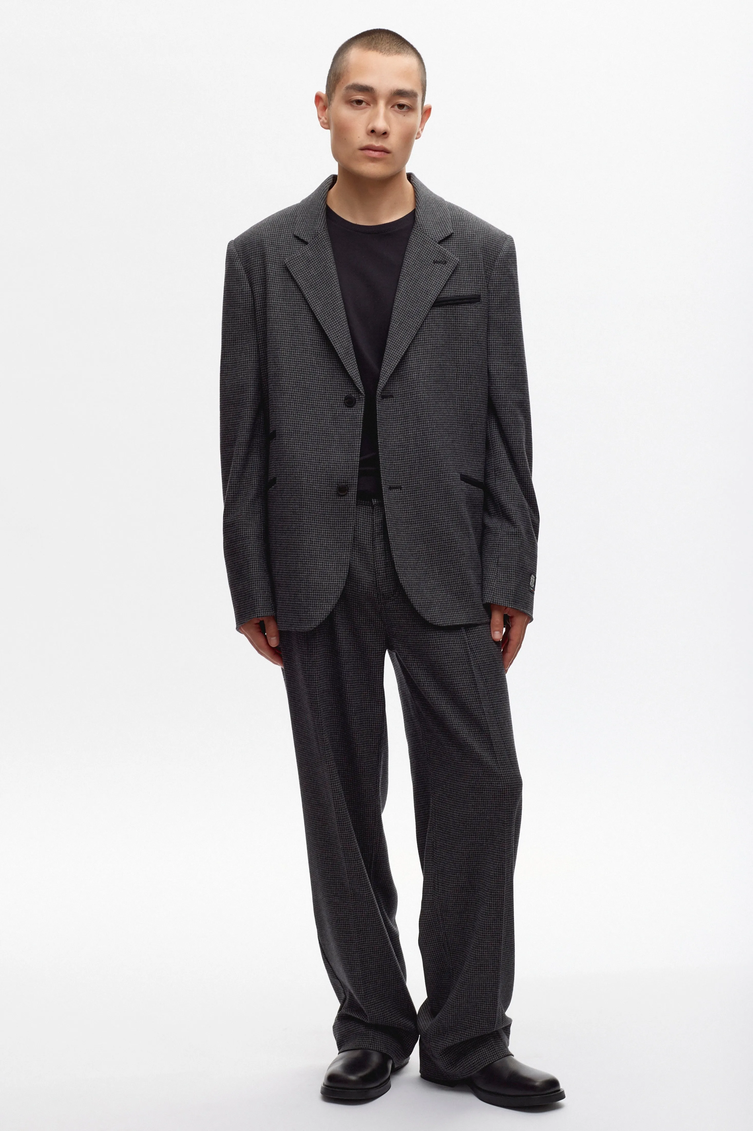 Men's Wool Laureate Jacket in Charcoal Houndstooth 414