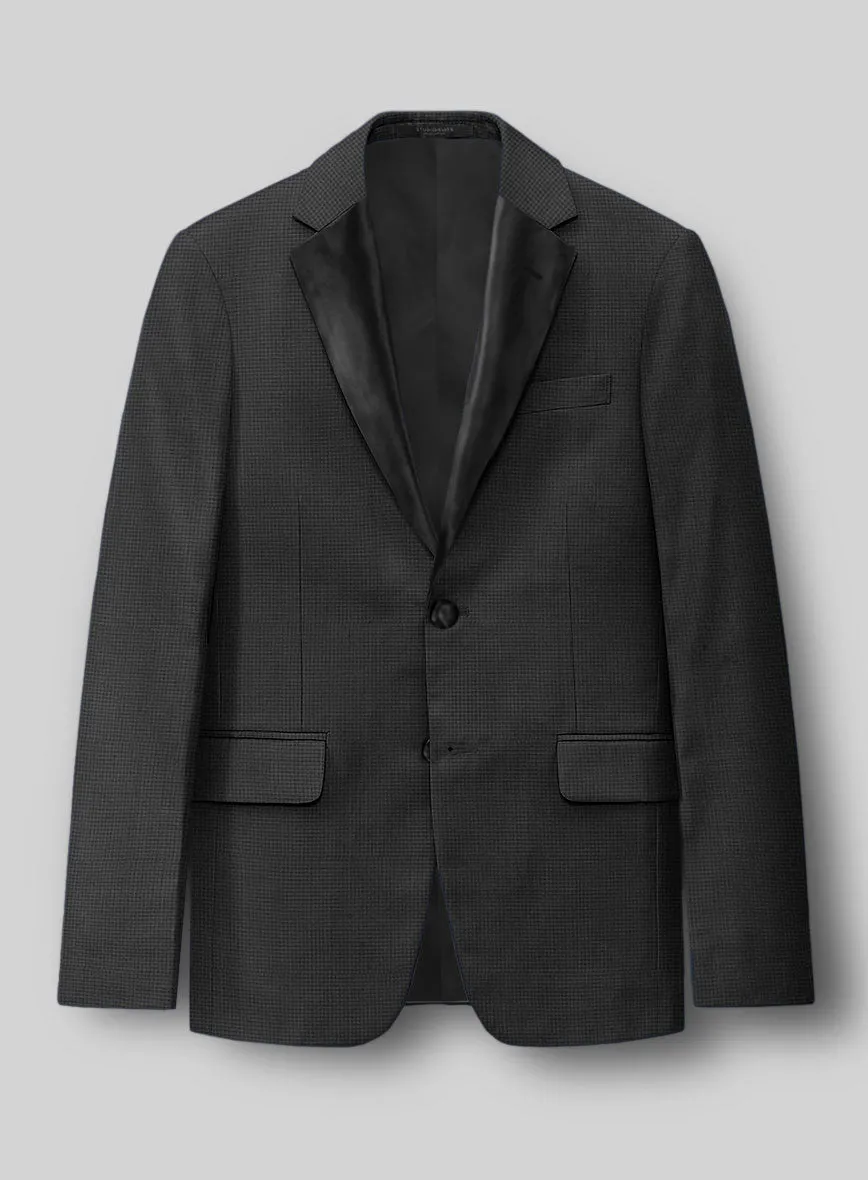 Napolean Mini Houndstooth Gray Wool Tuxedo Jacket