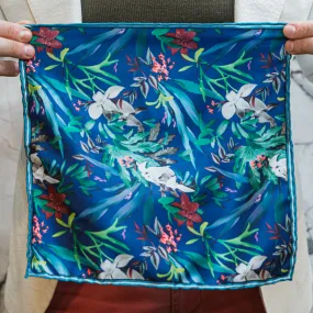 Pocket Square - Blue Jungle