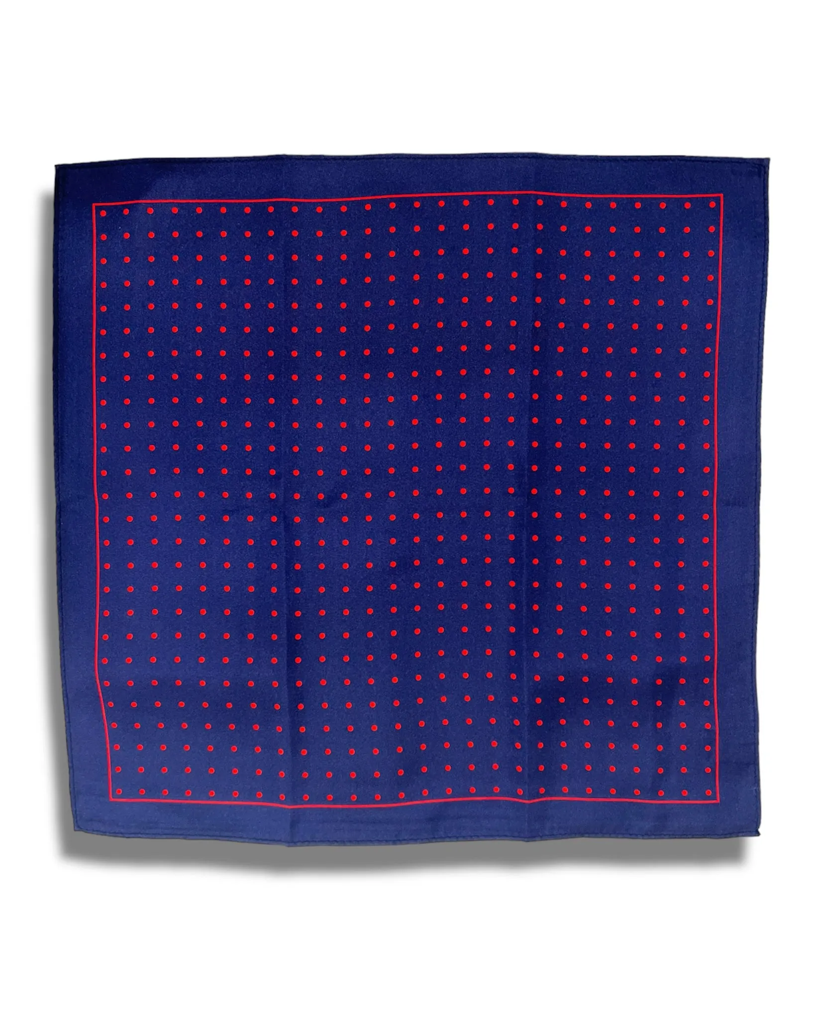 Pocket Square - Navy & Red Dot