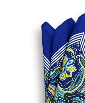 Pocket Square - Navy & Yellow Floral