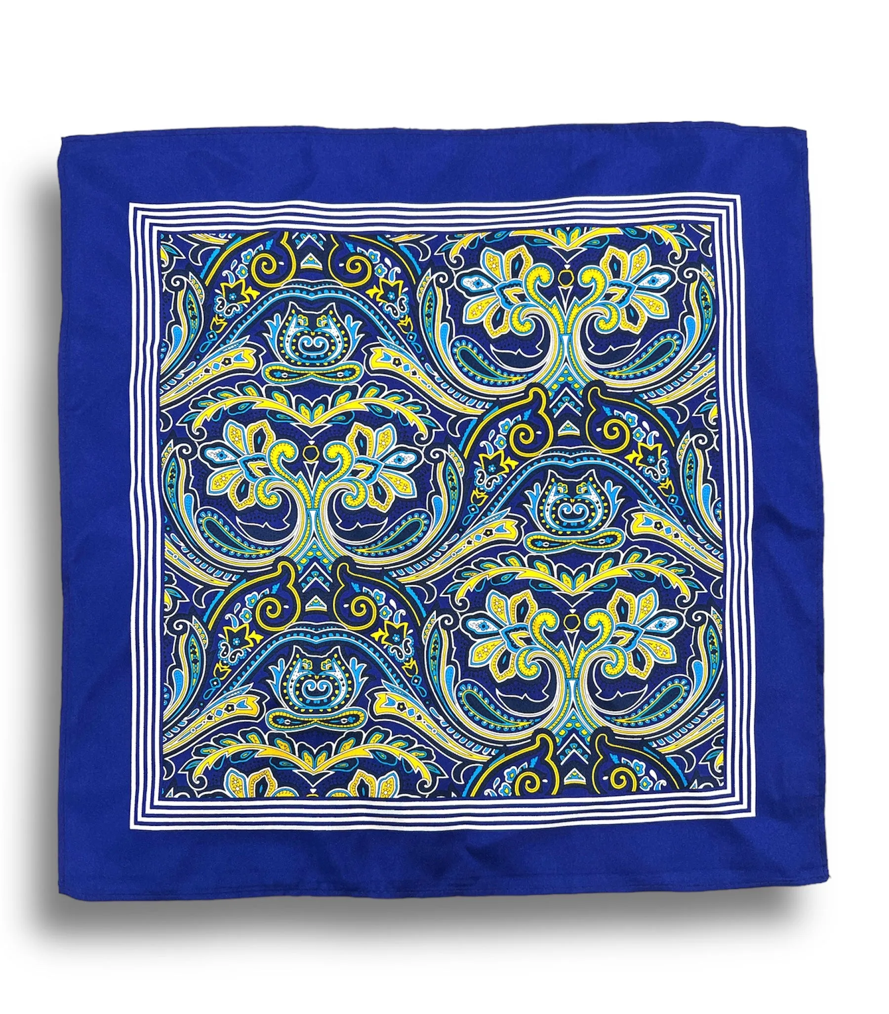 Pocket Square - Navy & Yellow Floral