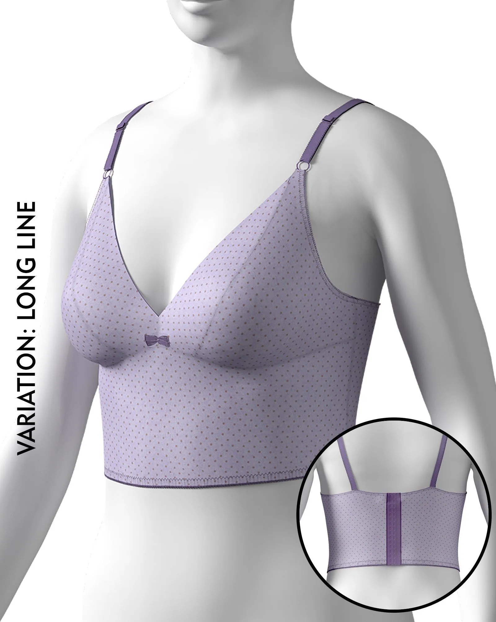 Printed "Daisy" Bralette Sewing Pattern, Sizes XS-L or XL-3XL