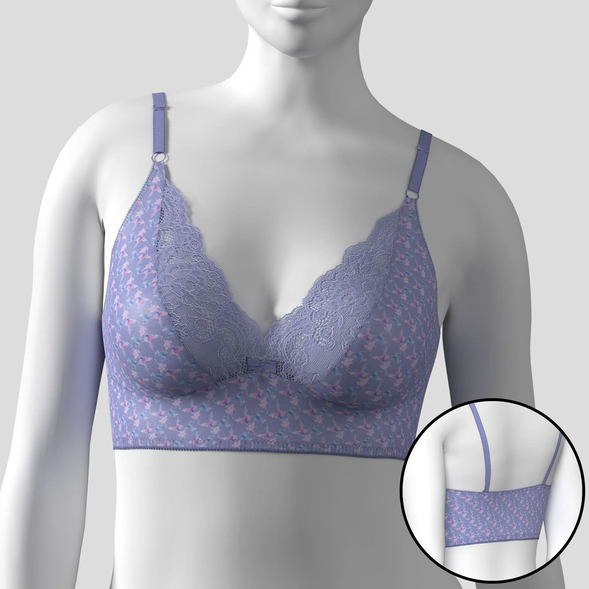 Printed "Daisy" Bralette Sewing Pattern, Sizes XS-L or XL-3XL