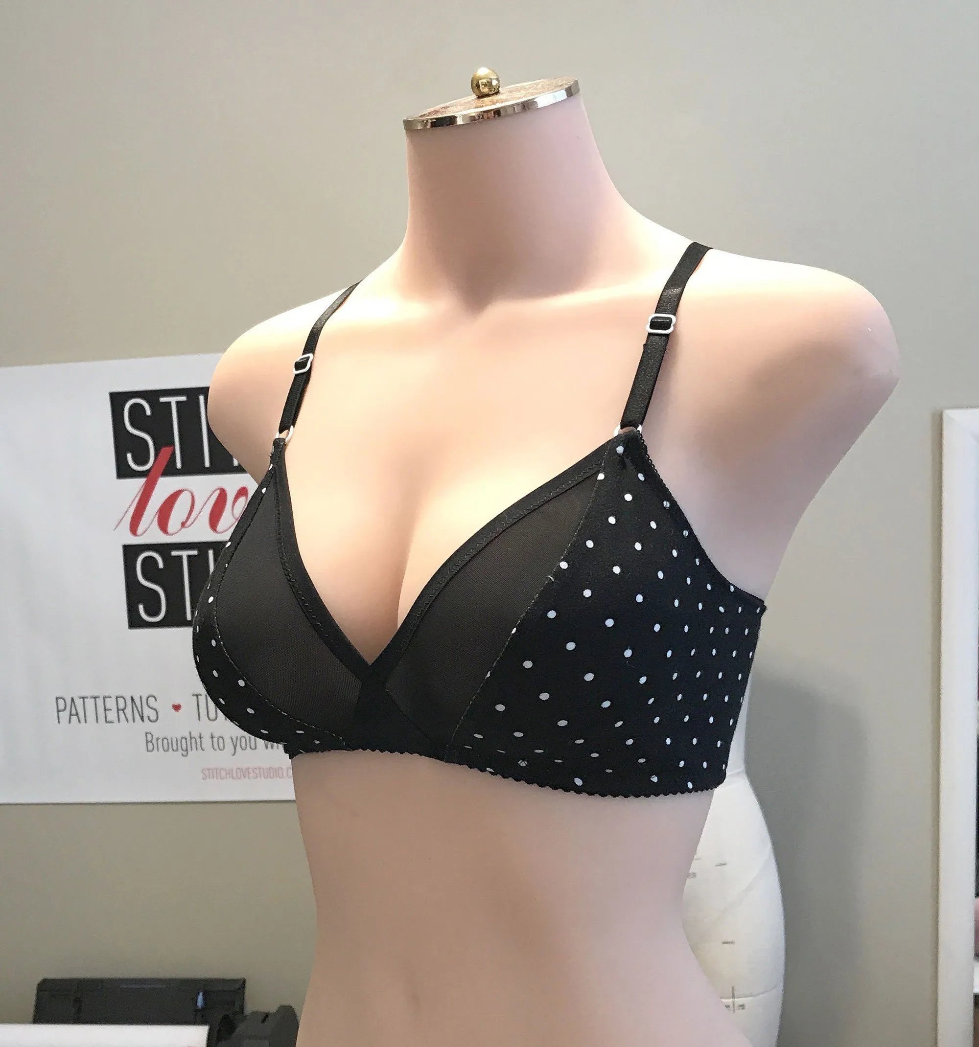 Printed "Lily" Bralette Sewing Pattern, Sizes XS-L or XL-3XL