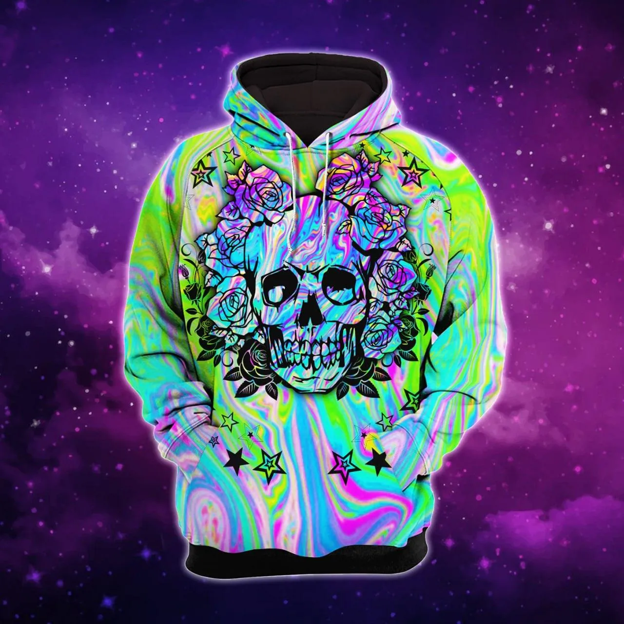 Rainbow Gothic Skull Combo Hoodie and Leggings