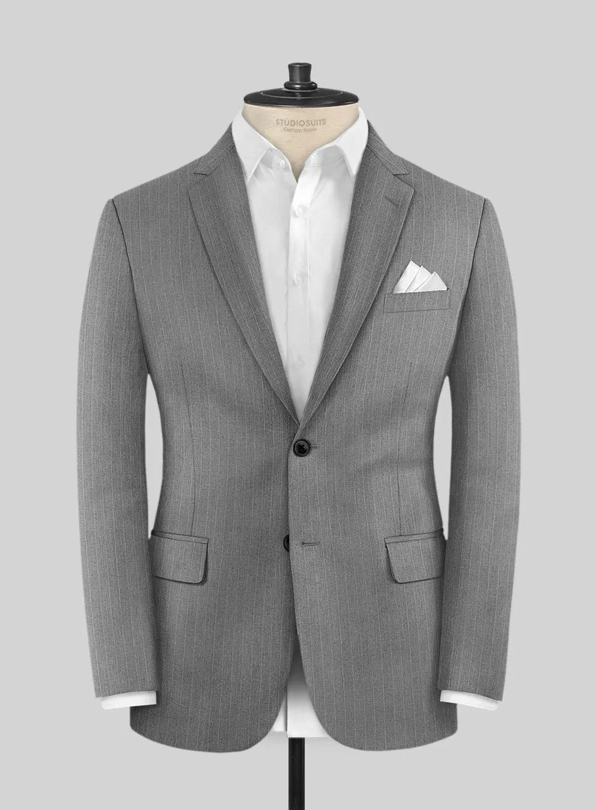 Scabal Cosmopolitan Pinstripe Gray Wool Jacket