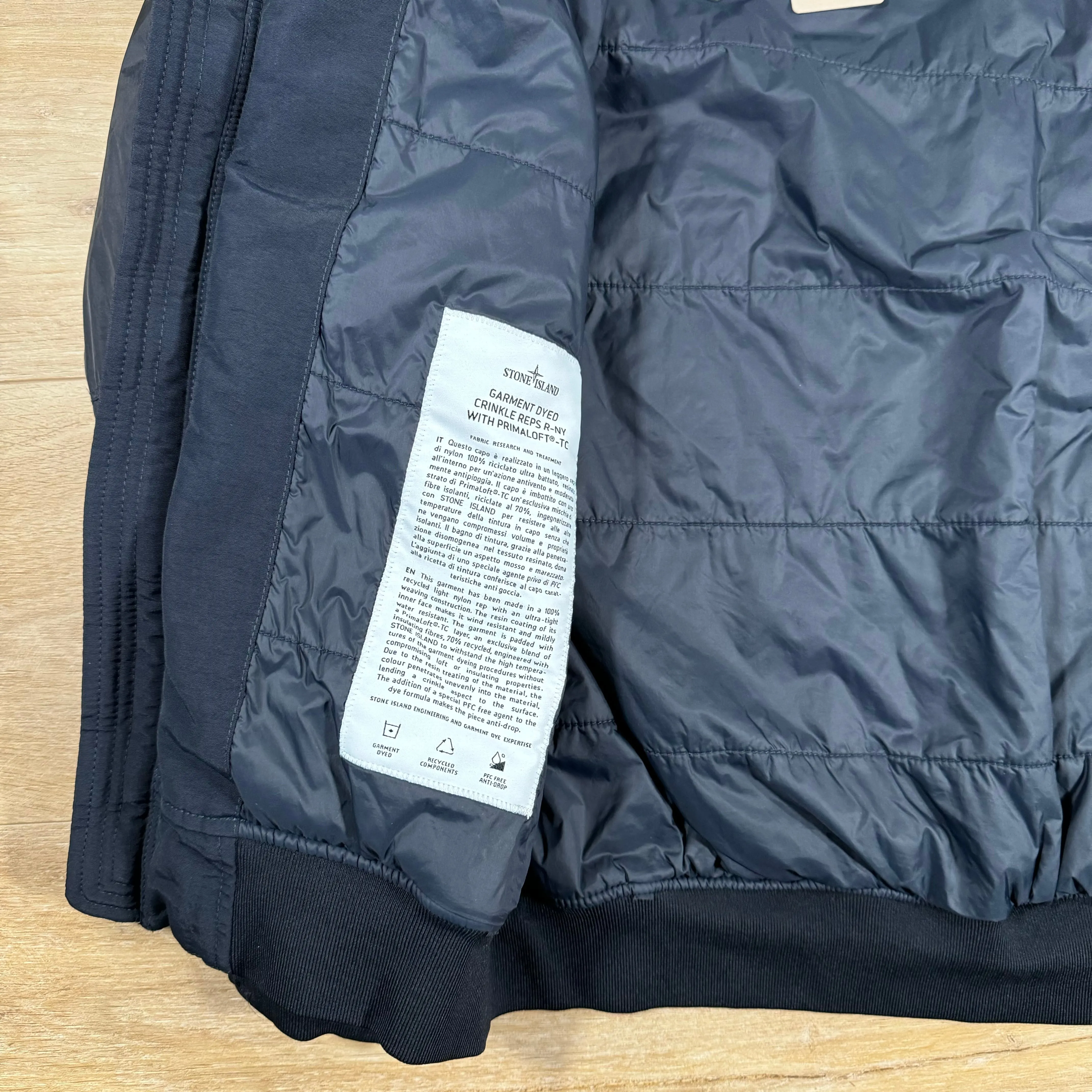 Stone Island Crinkle Reps R-NY Primaloft T-C Jacket in Navy
